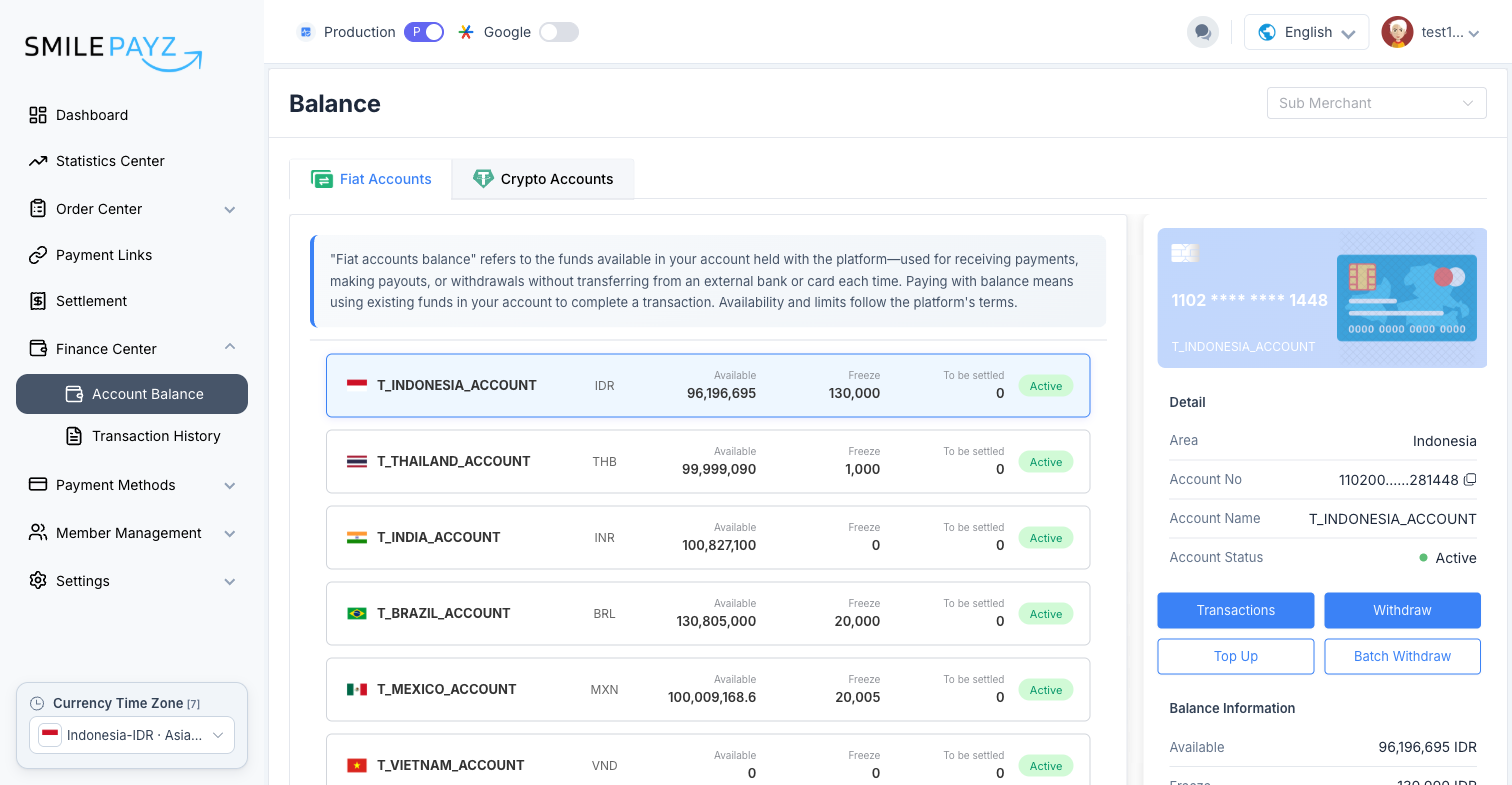 Account Balance — Fiat Accounts